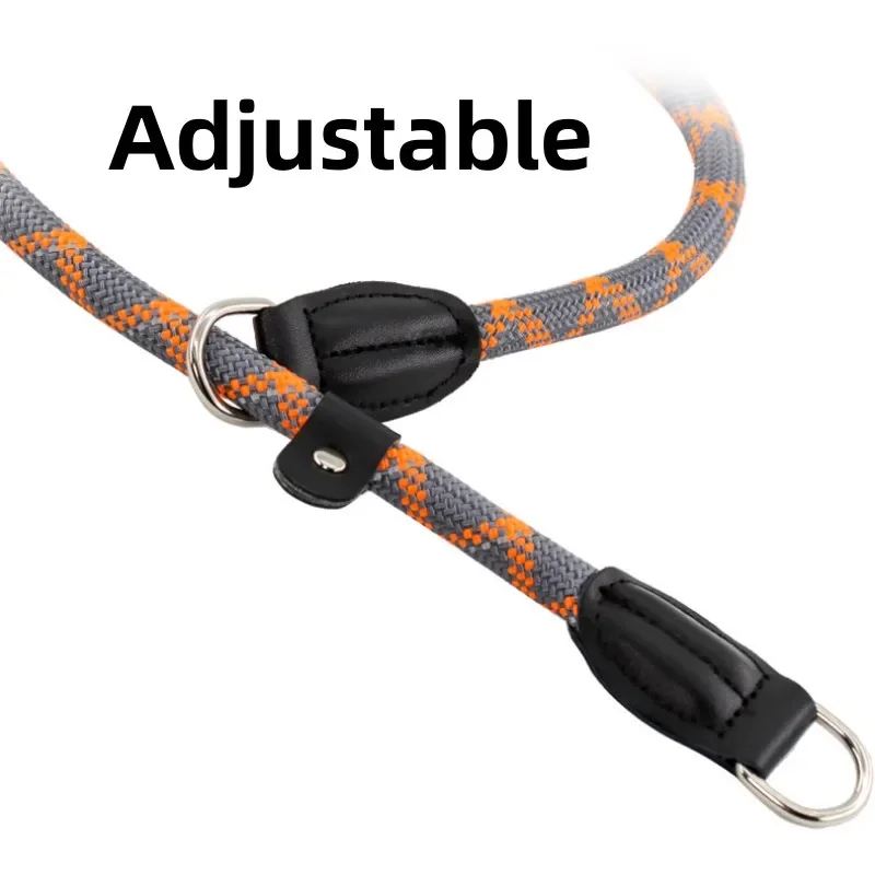 Dog Collar P Chain Adjustable Dogs Collars Reflective Pet Chain Nylon P Rope Harness Dog Walking Puppy Training Pet Supplies