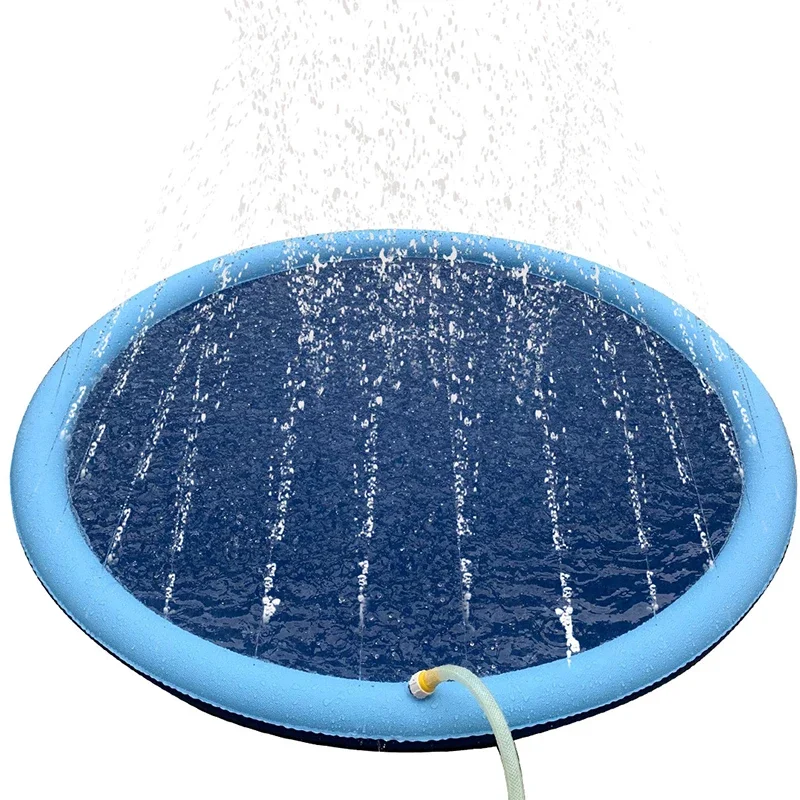 150/170 cm Sommer Haustier Schwimmbad Aufblasbare Wasser Sprinkler Pad Spielen Kühlmatte Outdoor Interaktive Brunnen Spielzeug für Hunde