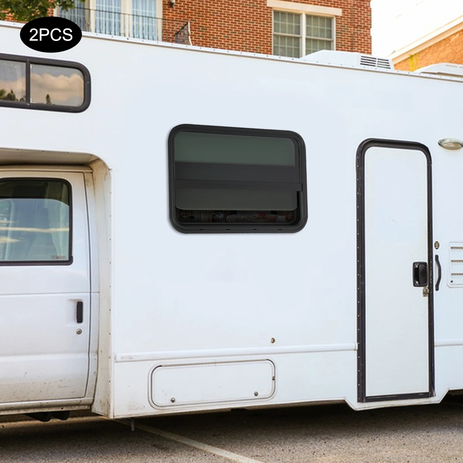 30x20 بوصة عمودي RV نافذة سبائك الألومنيوم الزجاج المقسى مع مشبك شاشة الحشرات على تركيب لشاحنة التخييم #4