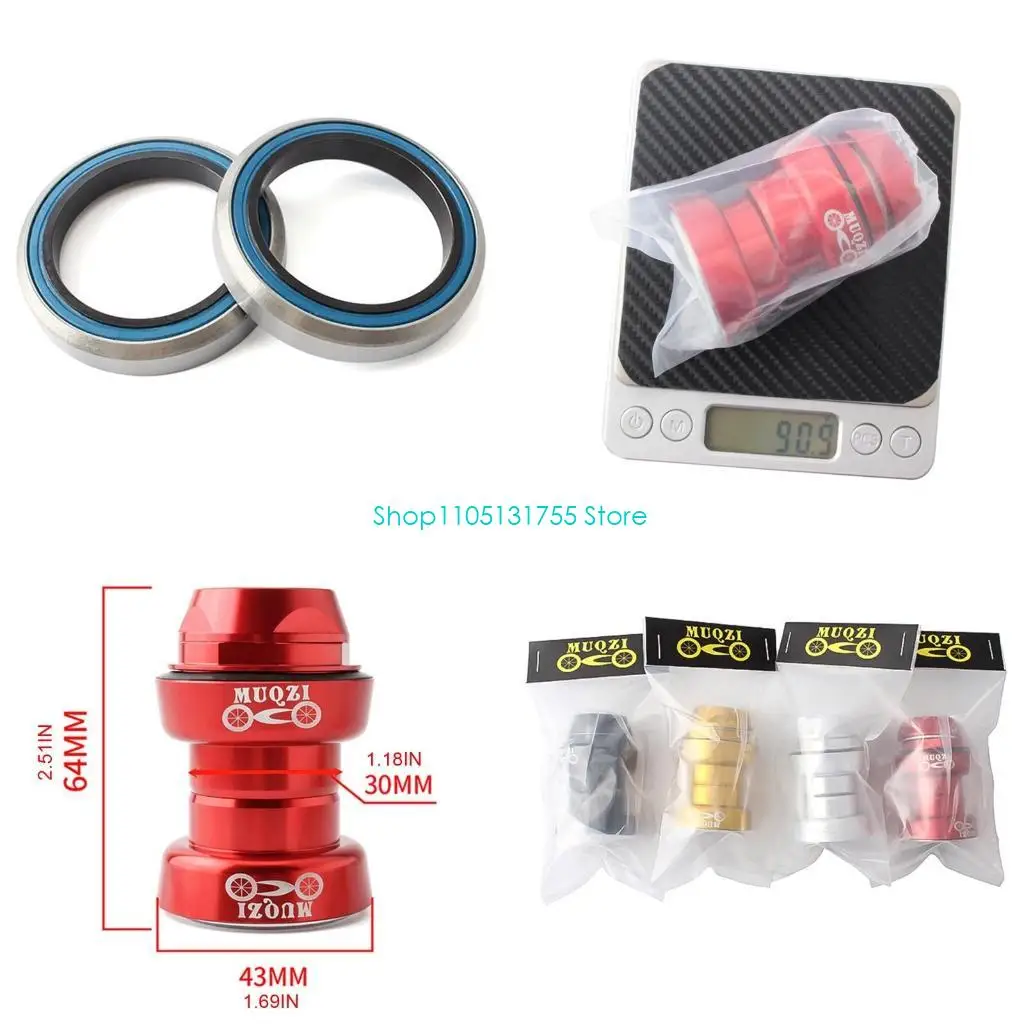 

K0EF Bike Headset, Mountain Bike Headset Aluminium Alloy Road Cycle Headset for 30mm Head Tube 25.4mm Front Replacement Fork
