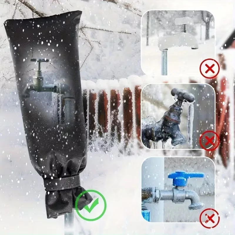 Faucet Anti-Freeze Cover Frost-proof Insulated Tap Wrap For Yard Faucets Winter Outdoor Tap Protection Sleeve for Most Faucets