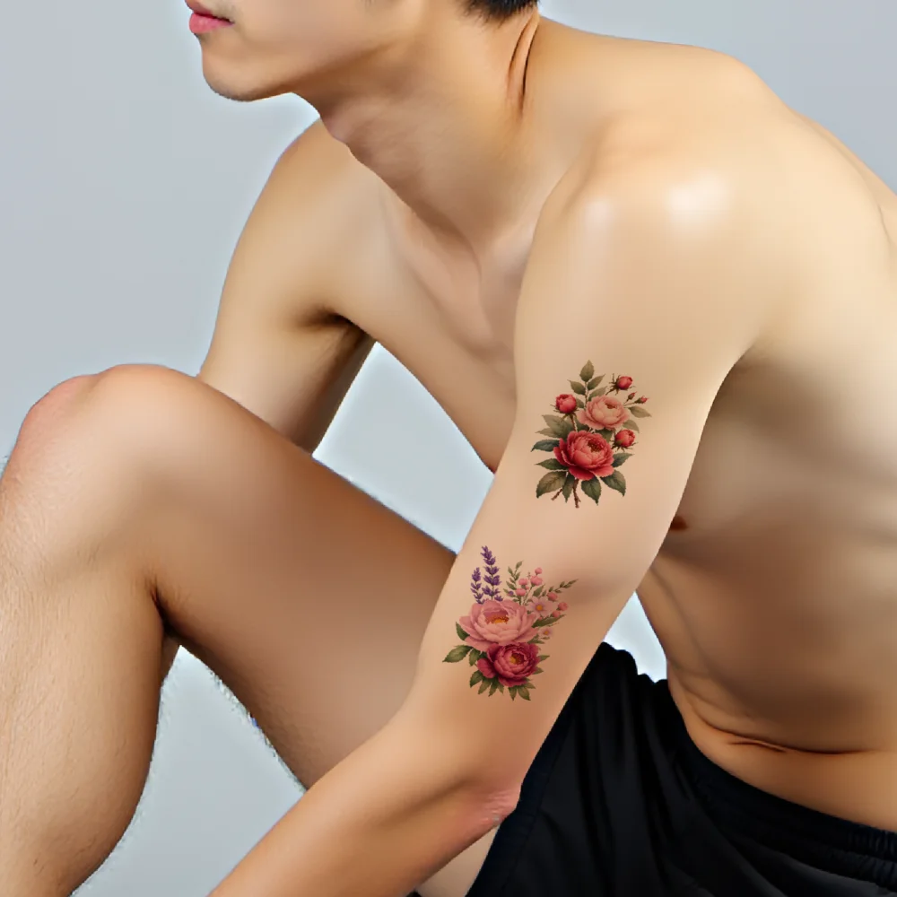 9 Uds. Libro de tatuaje temporal, ilustración de mariposas, ilustraciones de flores, pegatinas de tatuaje temporal para brazos, mejillas y niñas