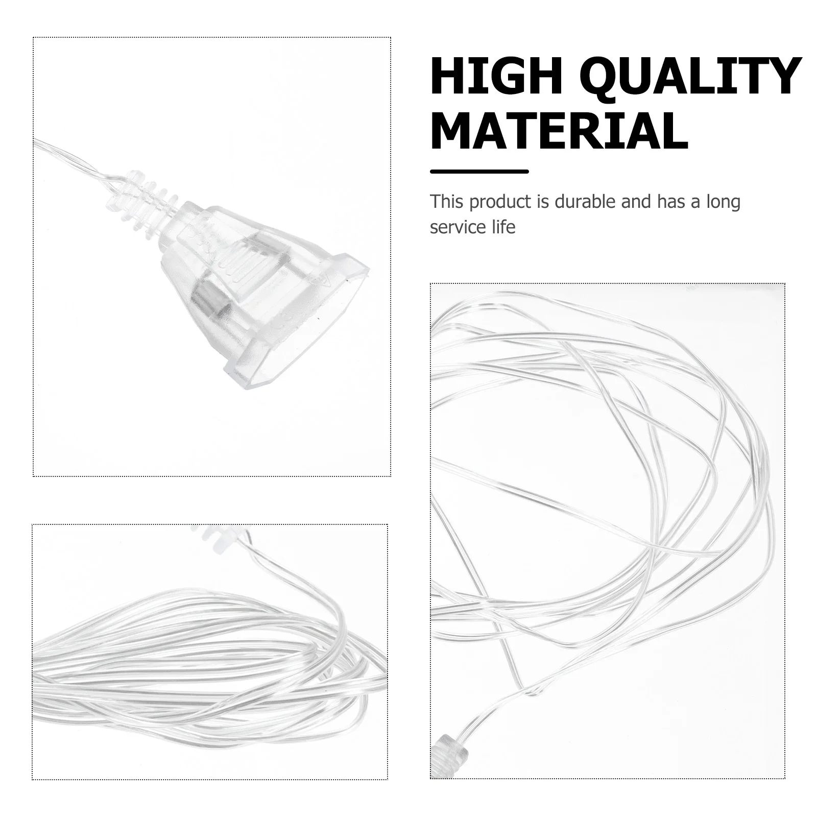 

2Pcs LED Lamp Cord Extension Tool Premium Party Light Cable for Curtain String Lights Festive Wedding Event Decoration Supply