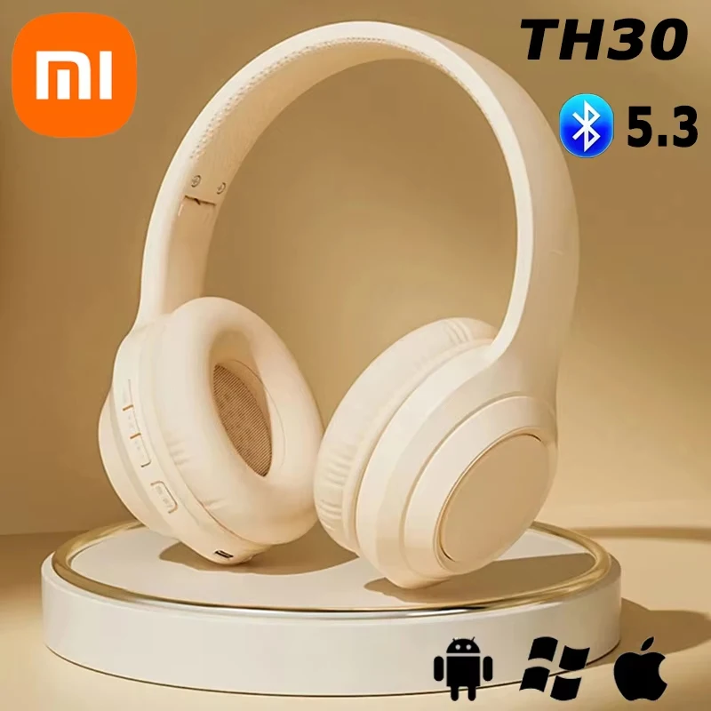 Xiaomi TH30 Wireless Headphones Bluetooth 5.3 Foldable Headset Head Mounted Noise Cancelling Headband Sport Earbuds Earphones