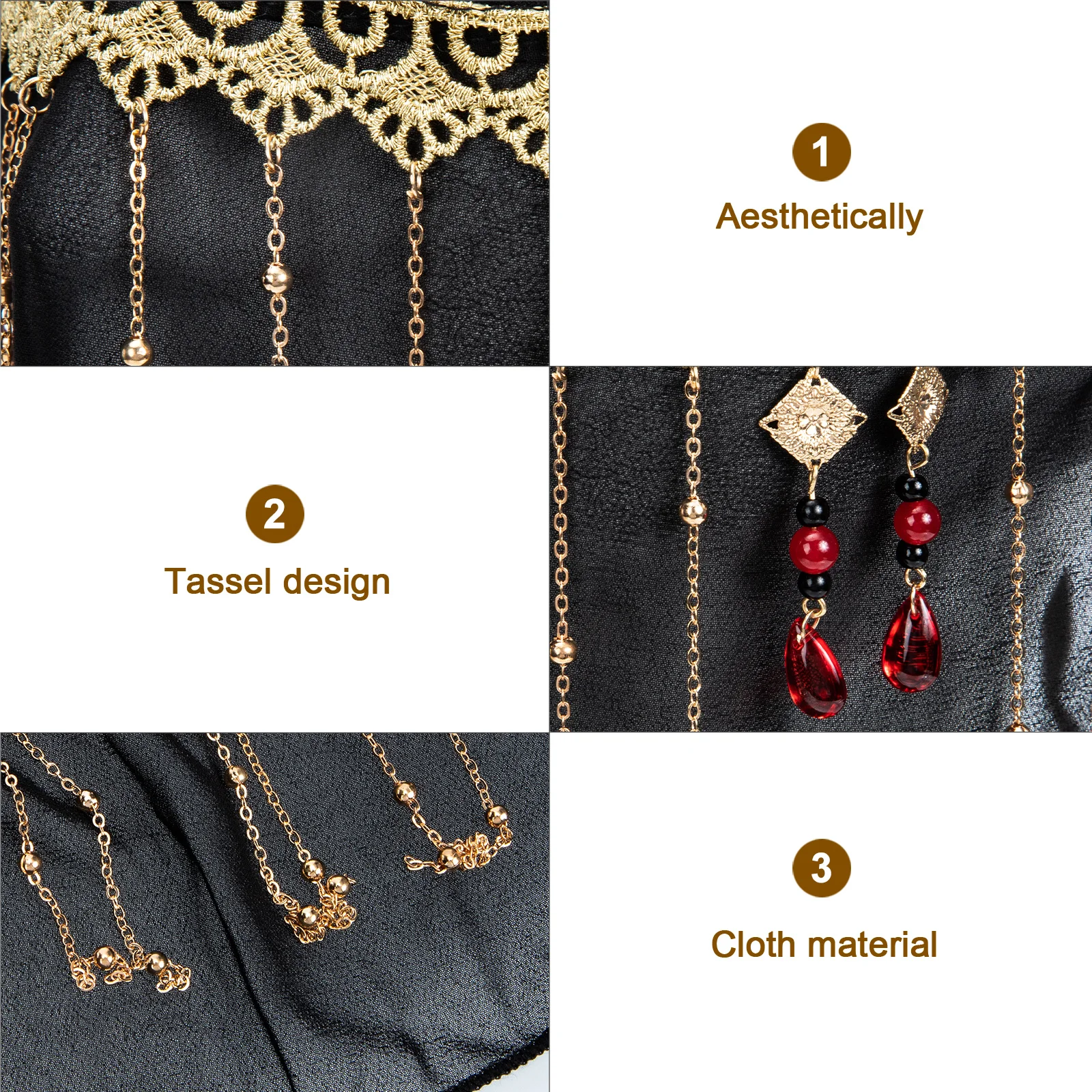 

Face Veil Tassel Masquerade Face Veil Vintage Lady Mask For Masquerade Dance Cosplay Hanfu Accessory Sun Protection