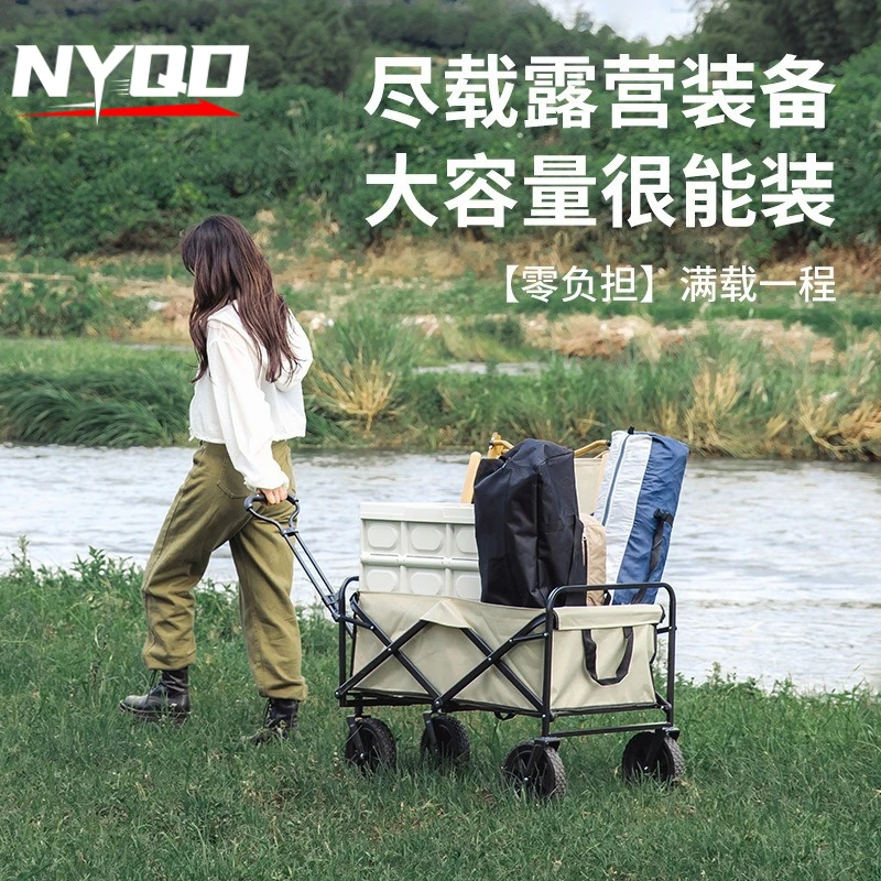 

Folding Camping Wagon Portable Outdoor Trolley Cart Handcart Lightweight Foldable Trailer for Picnic Camping