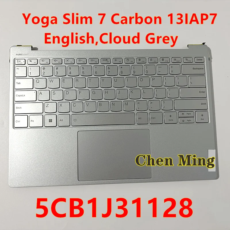 

5CB1J31128 New For Lenovo Yoga Slim 7 Carbon 13IAP7 Yoga Air 13s IAP7 Laptop Upper Case Palmrest Backlight keyboard US English