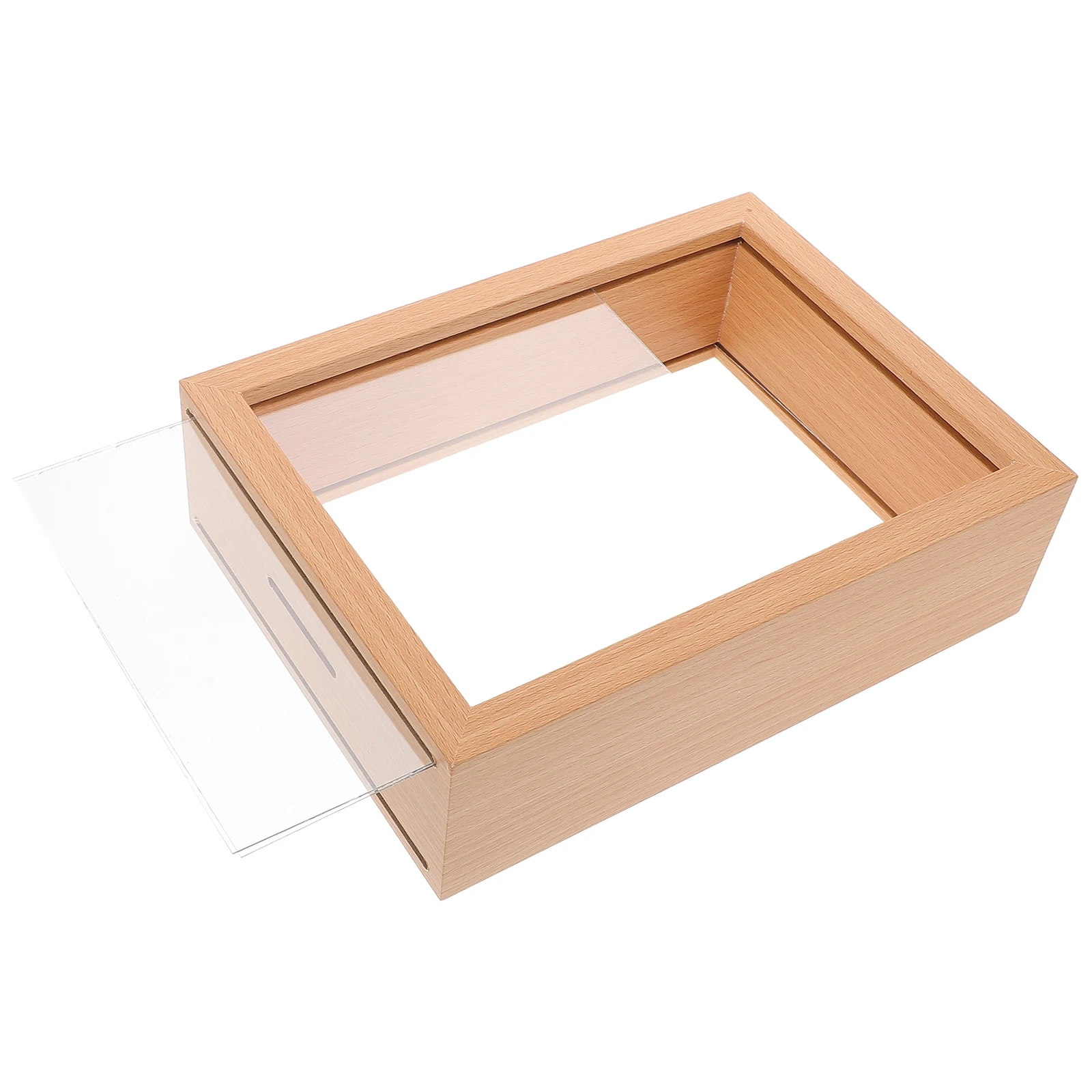 

Wooden Money Bank Unique Design Decorative Coin Bank for Home Cafe Tip Jar Girls Photo Frame Savings Container