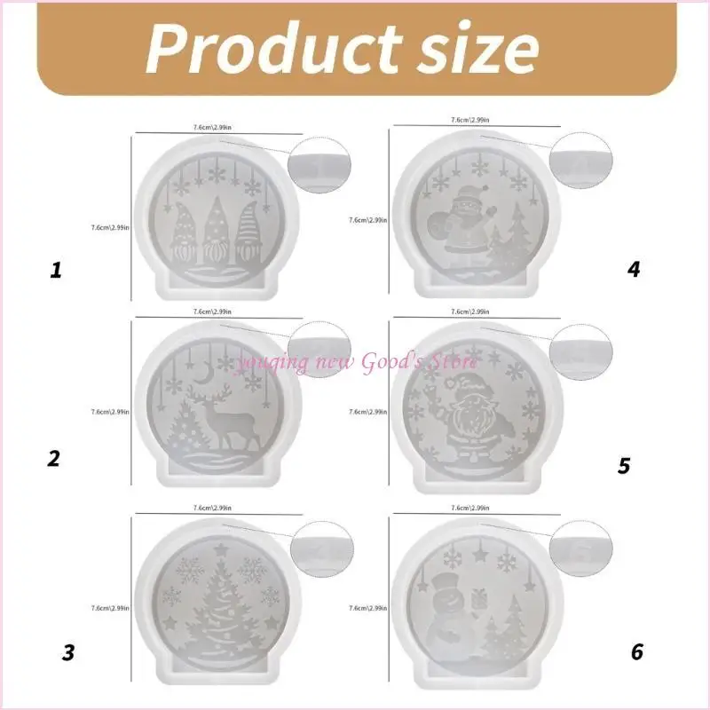 57QA قوالب زينة فريدة من نوعها لسلسلة الكريسماس قوالب تماثيل سهلة قوالب قالب من السيليكون هدية لمحبي صنع اليد #6