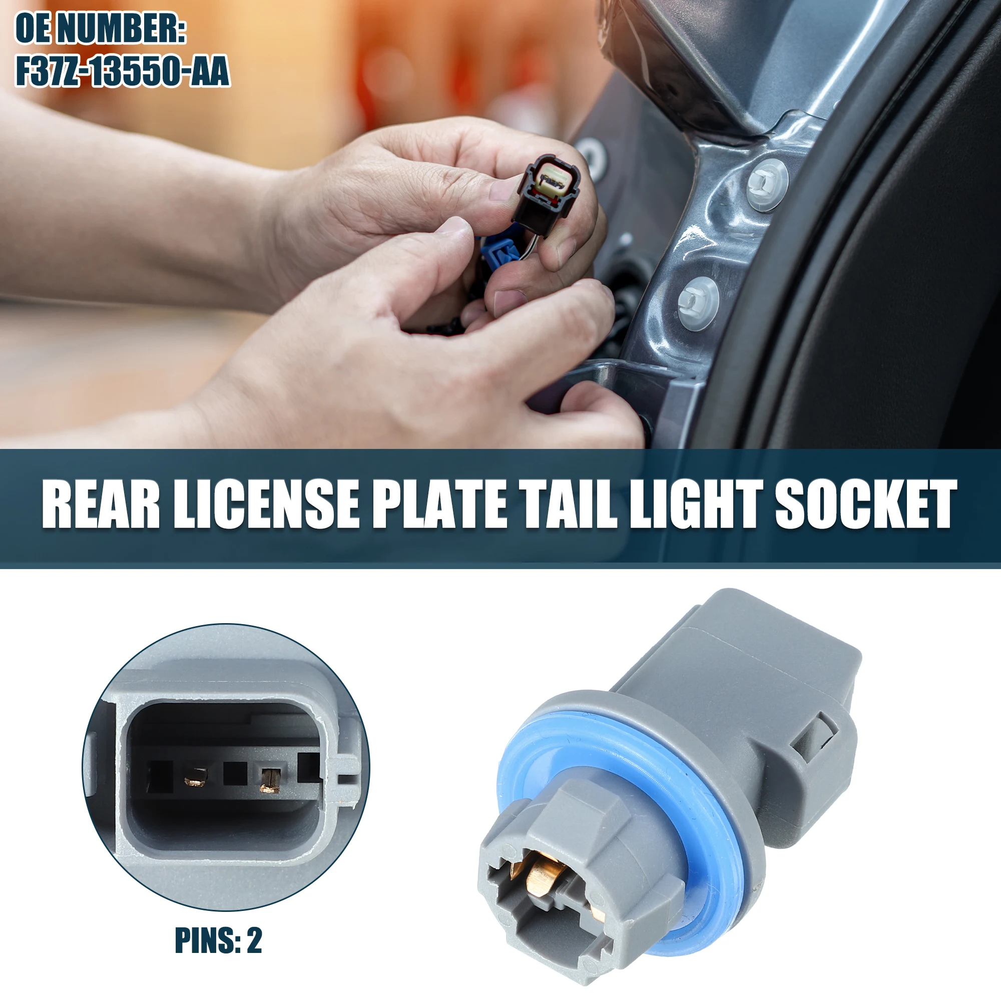 

X Autohaux Задний номерной знак Задний фонарь для Ford FOCUS 00-13 2-контактный номер F37Z13550AA