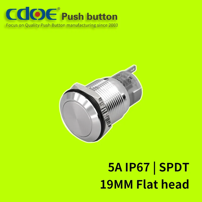 

CDOE momentary latching switch 19MM normally open normally close ip67 control panel start waterproof button