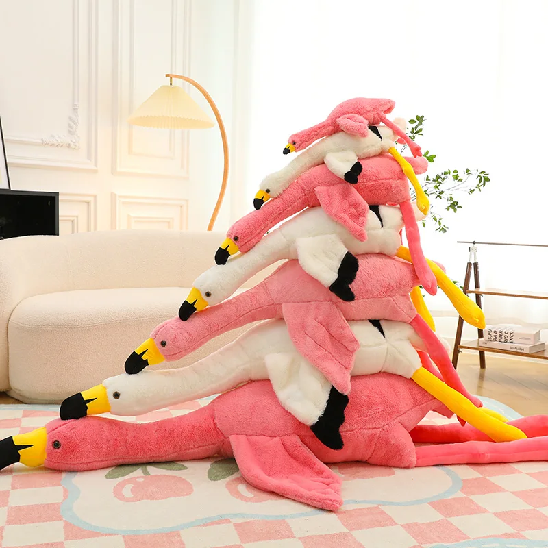 190cm Super Soft Flamingo Doll Rag Doll Plush Toy Big Goose Bed To Accompany You To Sleep Pillow Doll Birthday Gift