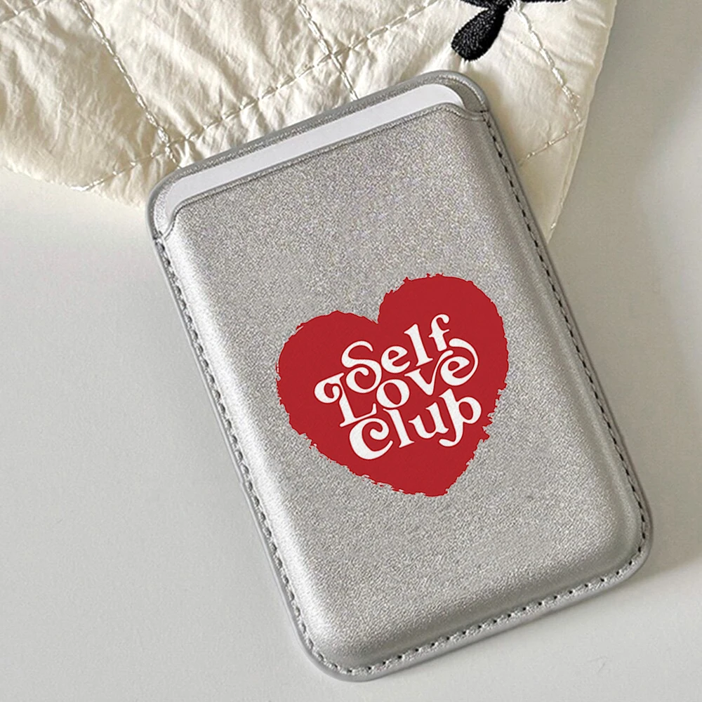 Self Love Club Leder-Kartenetui Handyhülle Kartenhalter für Magnetische Hülle Geeignet für alle iPhone Magsafe Karten-Handy-Rückseiten-Taschen – Detail 1