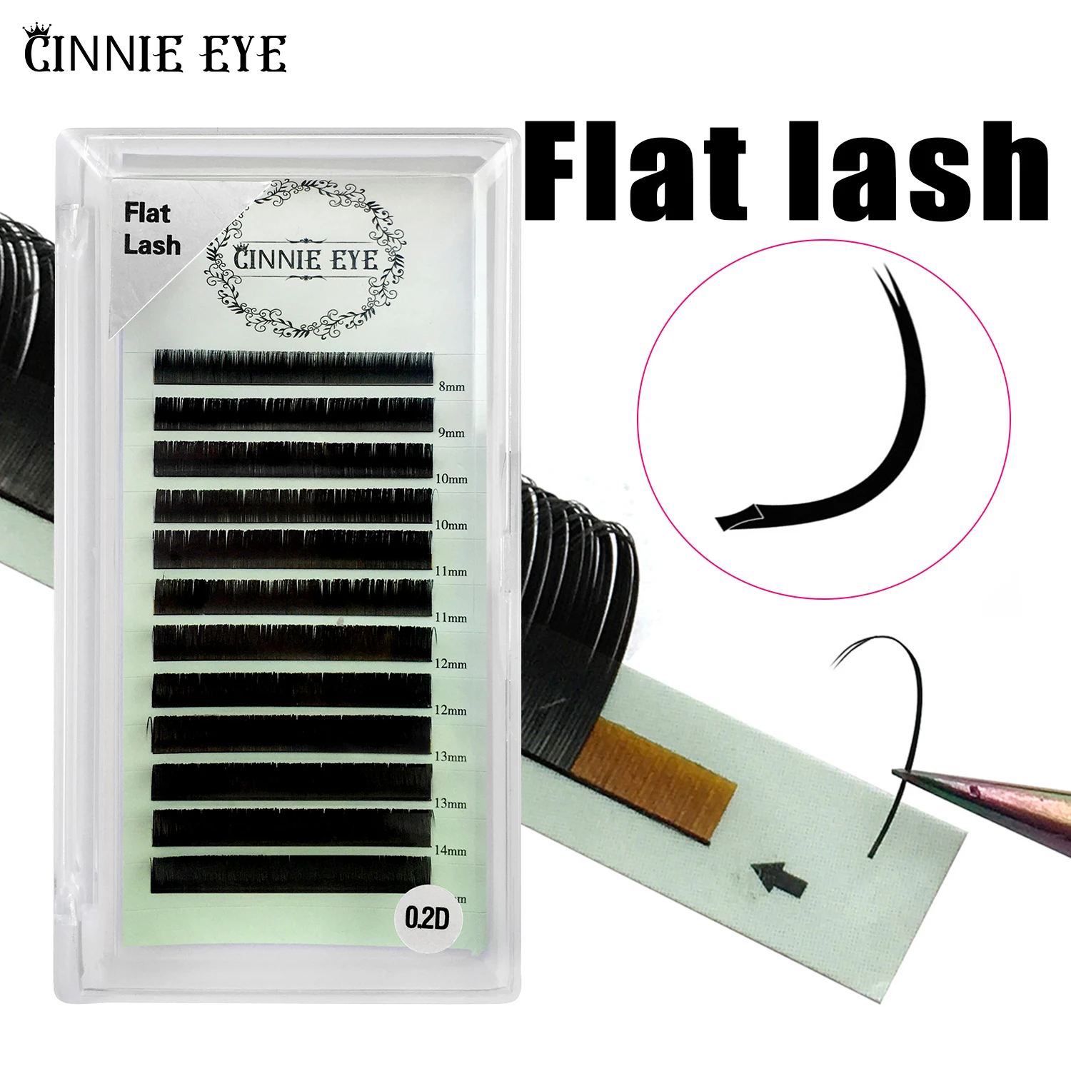 Individual Classic Mink Hair Fake Eyelash Ellipse Flat Lash Extensions Silk Natural Lash Extension Split Tips DIY Lash Mix