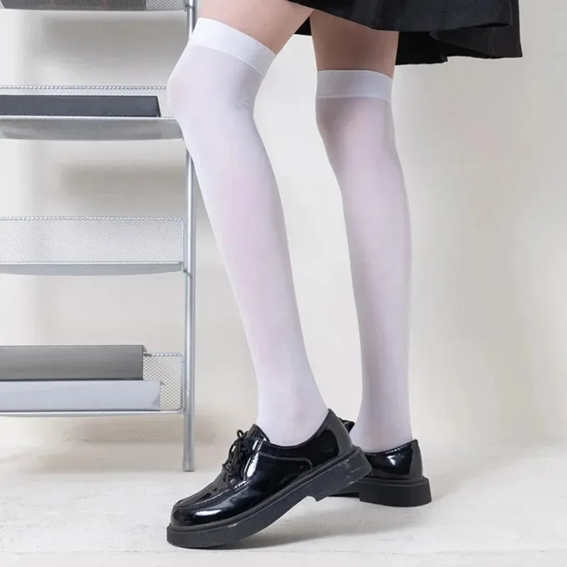 

Solid Color Lolita Long Stockings JK Women Girls Cute Black White Tights Over Knee Thigh High Socks Cosplay Sexy Nylon Stockings