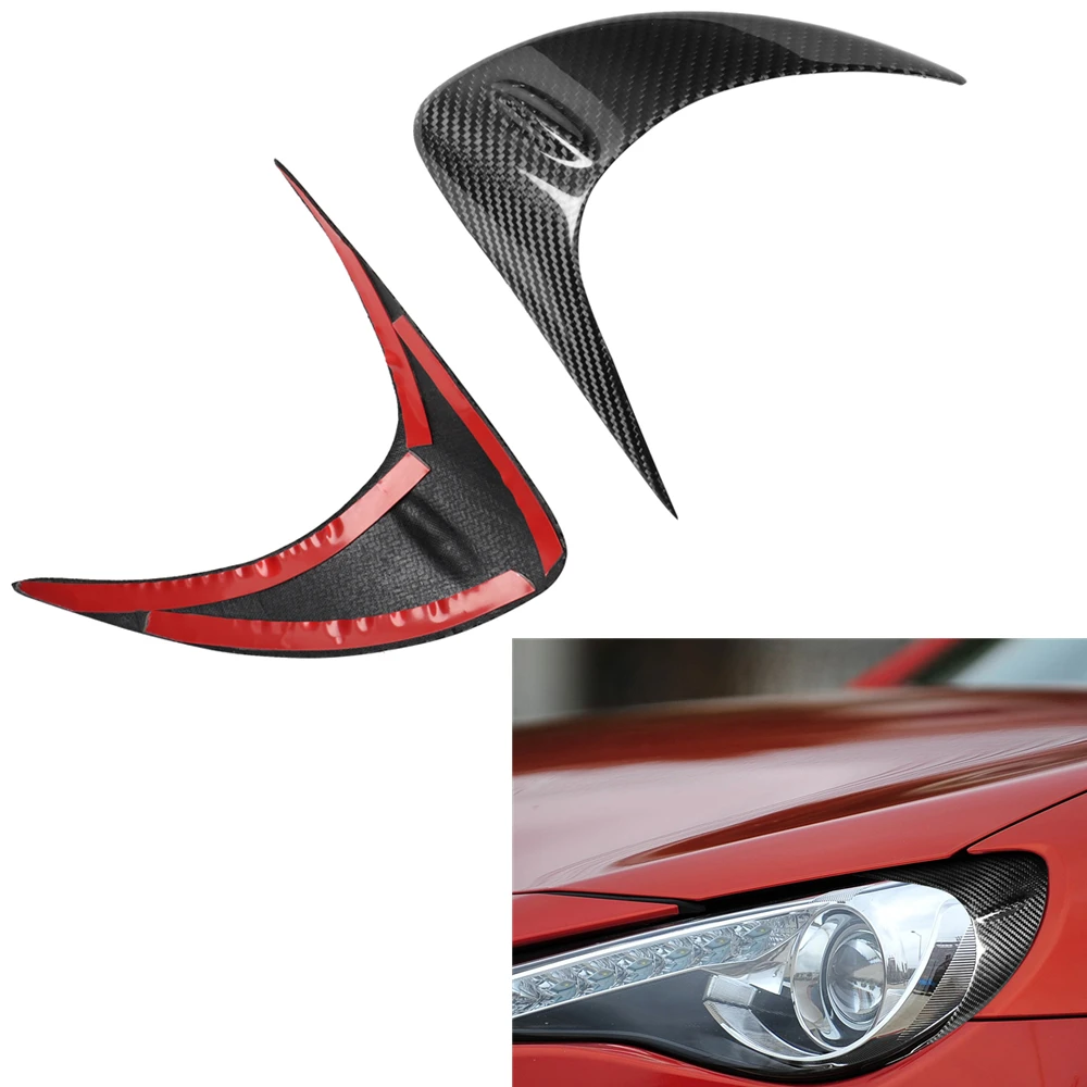 

Carbon Fiber Headlight Eyelid Cover Sticker Front Head Light Eyebrow For Subaru BRZ Toyota 86 Scion FR-S 2012-2016