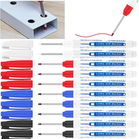 Compact 10Pcs Deep Hole Marker Pen, Multi-Purpose Long Nib Deep Reach Marker Pen, Carpentry Plastic Metal Glass Marking Tool