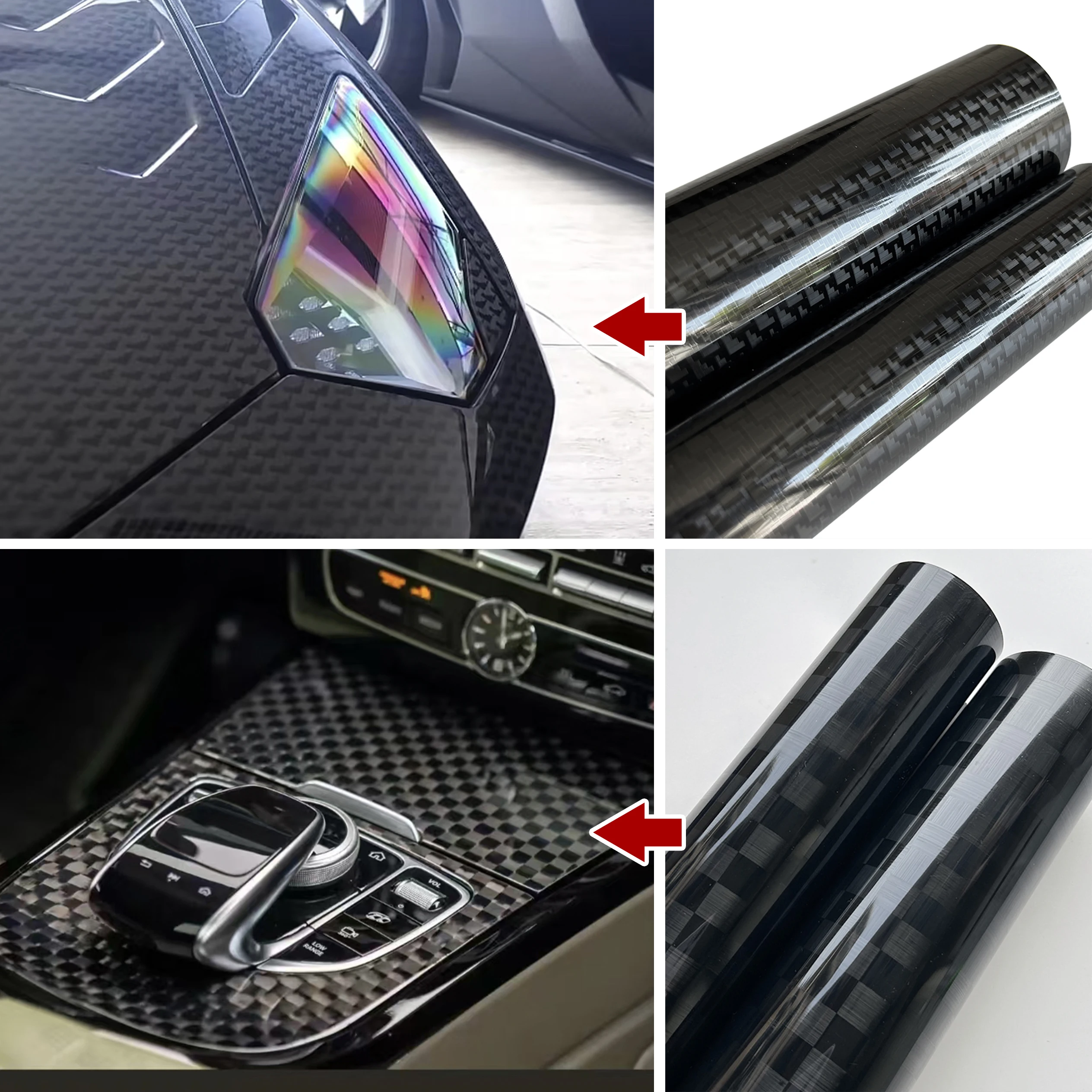 Forged Carbon Fiber Vinyl Wrap Auto Motorcycle Adhesive Vinyl Air Bubble Free Advanced Black Forged Carbon Car Wrapping Film - view 5