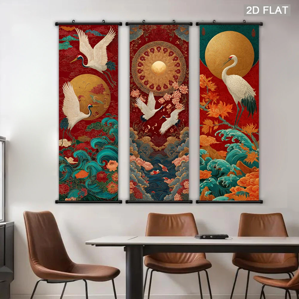 VIKAMA Traditional Pine and Cr - Wall Scroll Tapestry recension och pris