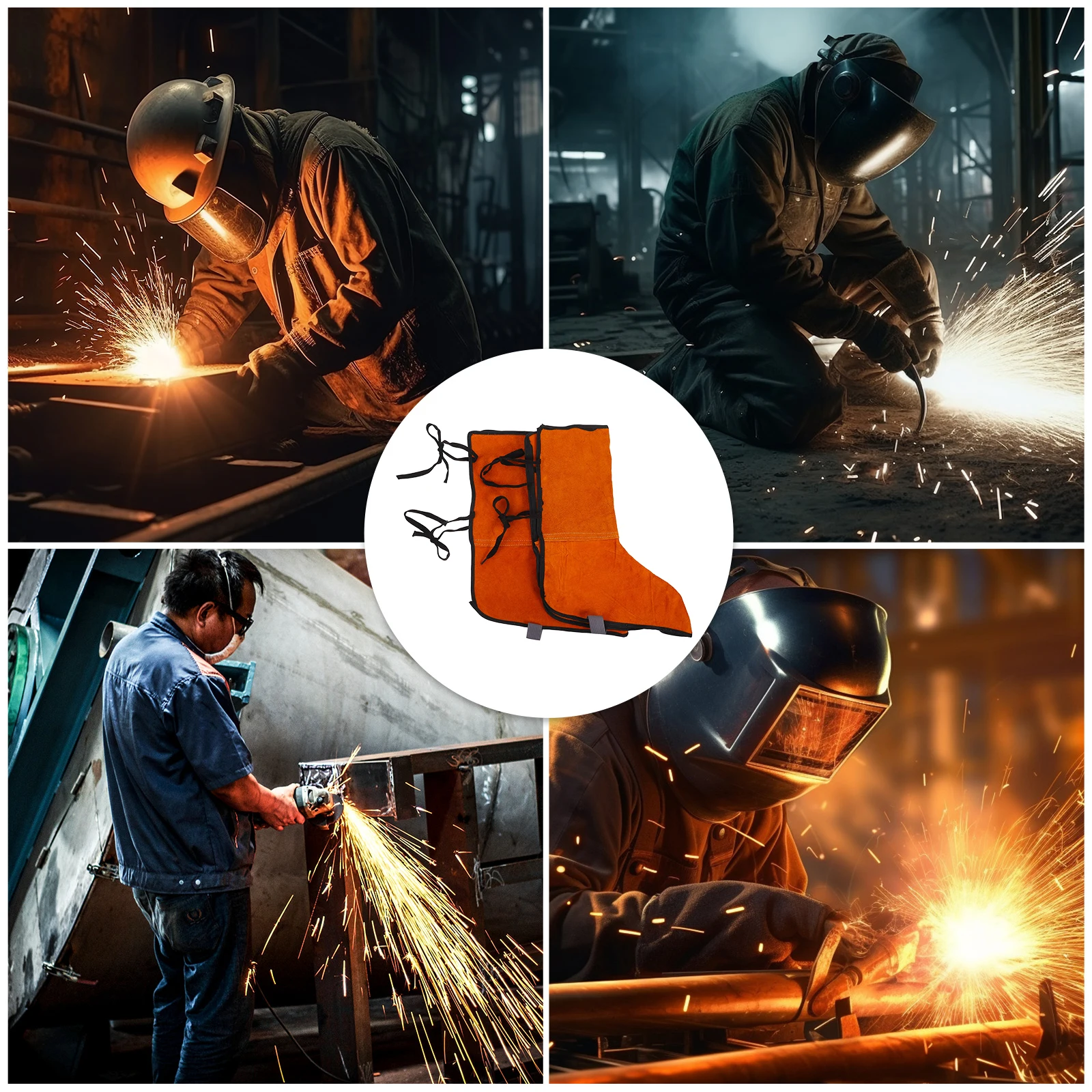 

2pcs Welding Gaiters Cowhide Shoe Welder Boots Breathable Boot Foot Covers For Shoes Covers for Welders