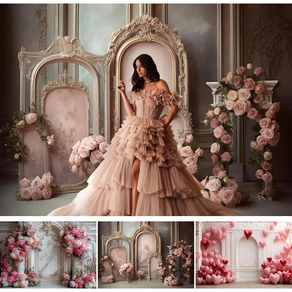 

Фон для свадебной вечеринки, Дня святого Валентина, весеннего декора с абстрактными цветами, украшение для детского праздника, дня рождения, художественный портретный фотофон