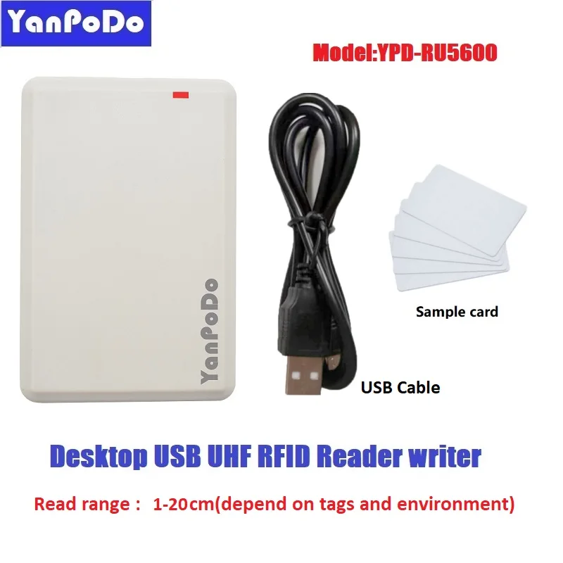 Yanpodo USB desktop RFID reader writer 10cm-1m 860Mhz~960Mhz UHF reader RFID copier free java C++ C# SDK for Andrioid system