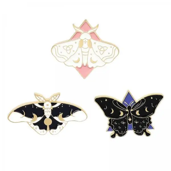 Alloy Butterfly Moth Enamel Pins Brooch for Jackets Bags Clothing Decoration Cute Cartoon Jewelry Set Gift for Women