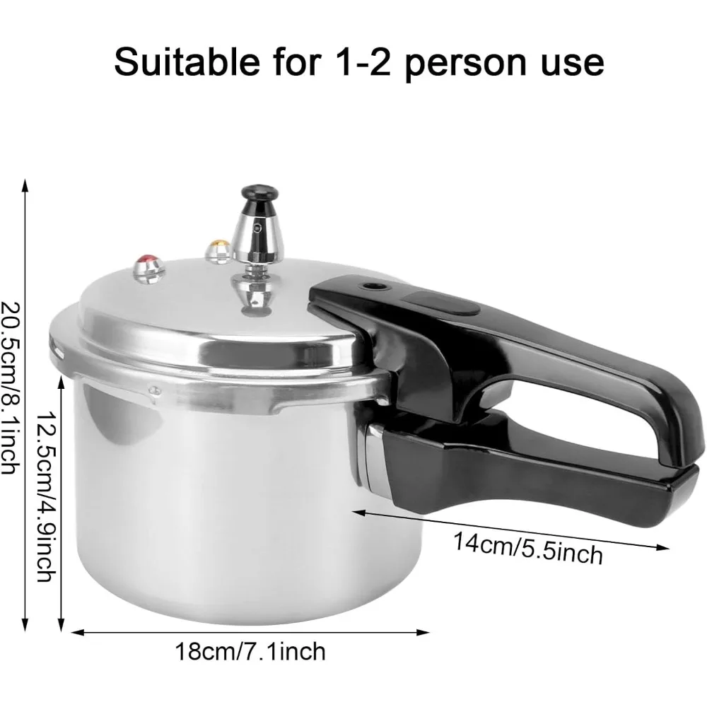 Serlium Small Pressure Cooker, 3 Liter Aluminum Alloy Pressure Cooker 18cm/7inch Bottom 3L Mini Pressure Cooker