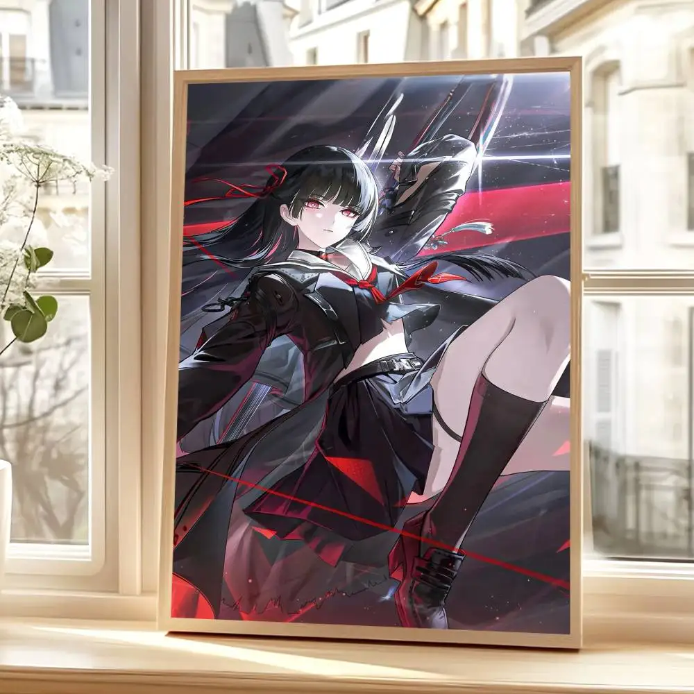 لعبة Wuthering Waves Chisa المشارك لوحات ذاتية اللصق يطبع غرفة نوم المنزل غرفة المعيشة ديكور خمر هدية #6