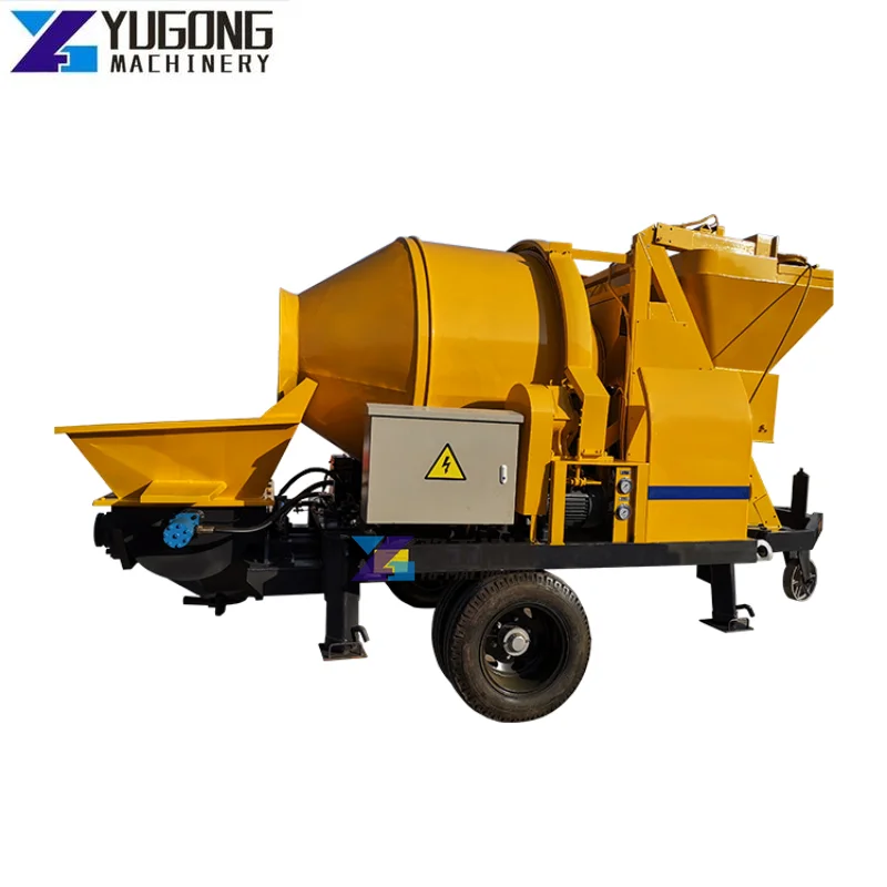 Trailer-Mounted Diesel Concrete Pump With Mixer Machine For Construction Portable Concrete Pump Machine for Building