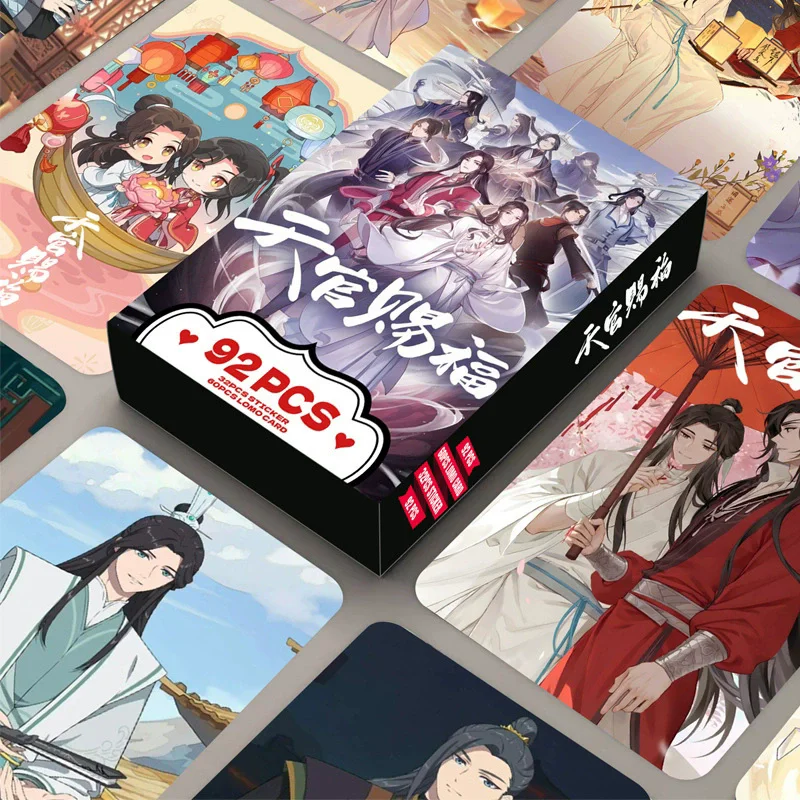 

﻿ 92Pcs/Set Heaven Official's Blessing Double Sided Lomo Cards Anime Photocards Collection Set with Stickers for Fans Gift