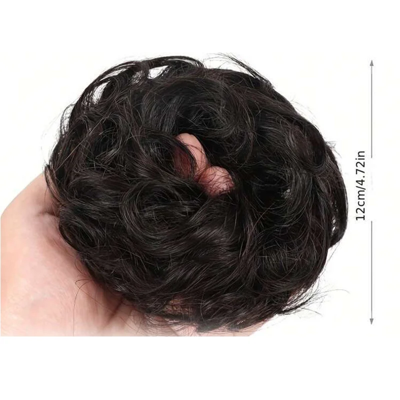 فوضوي كعكة شعر مستعار متموج مجعد Scrunchies الاصطناعية Chignon ذيل حصان وصلات شعر سميكة أوبدو قطع الشعر للنساء الفتيات
