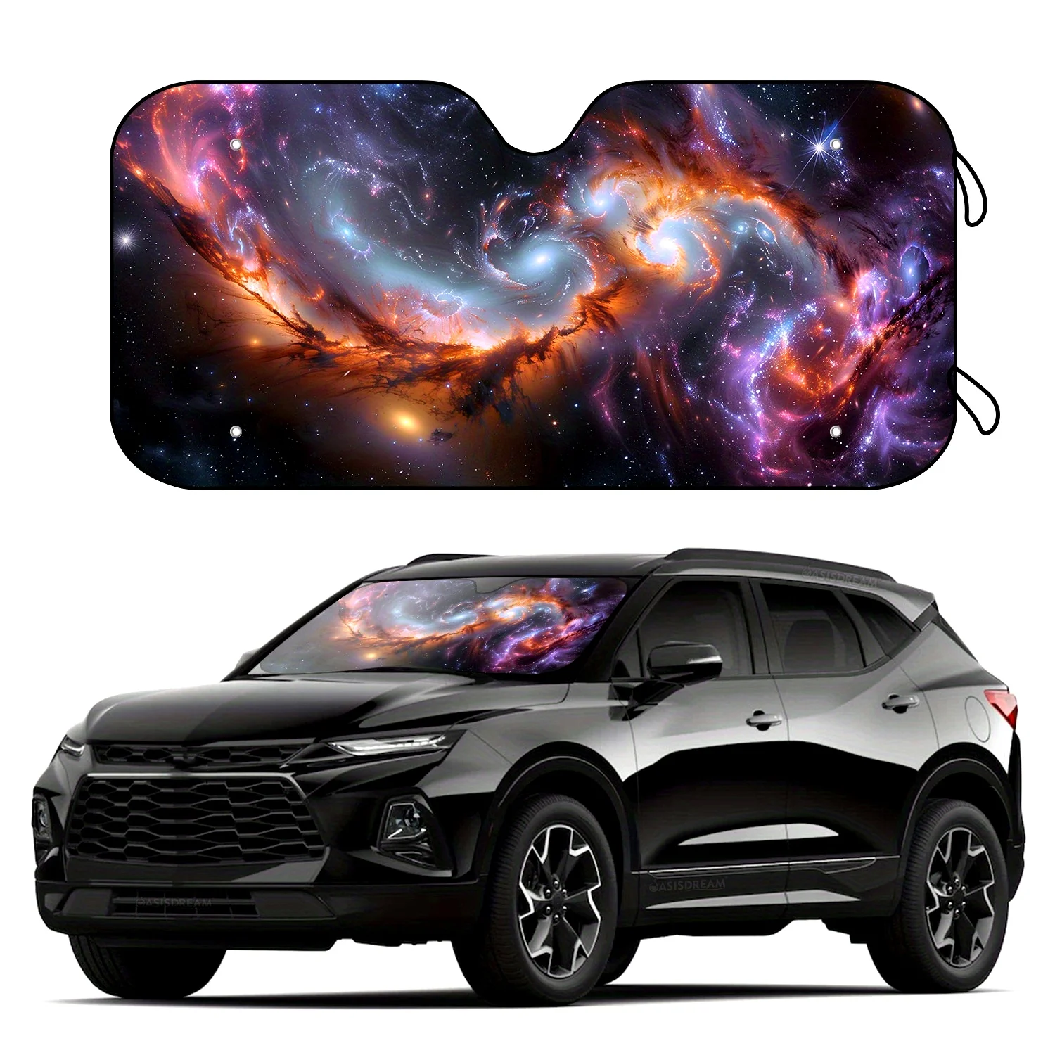 

Автоматический солнцезащитный козырек с защитой от ультрафиолета и туманностью в космосе, лобовое стекло автомобиля с аксессуарами, 4 бесплатных присосок