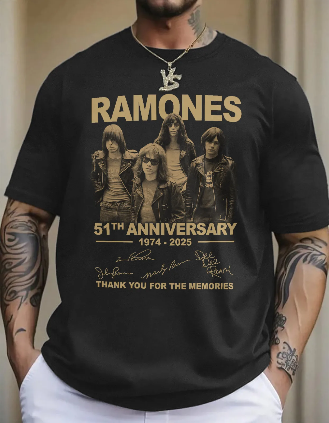 

Ramone 51st Anniversary 19974 2025 Men's T-shirt Breathable Street Wear S-3XL