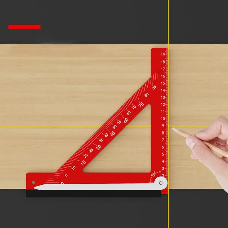 Winkelmesswerkzeug für Tischler, quadratisch, Aluminiumlegierung, Messlineal, Winkelmesser, Lineal für Tischler, Holzbearbeitung, Bau