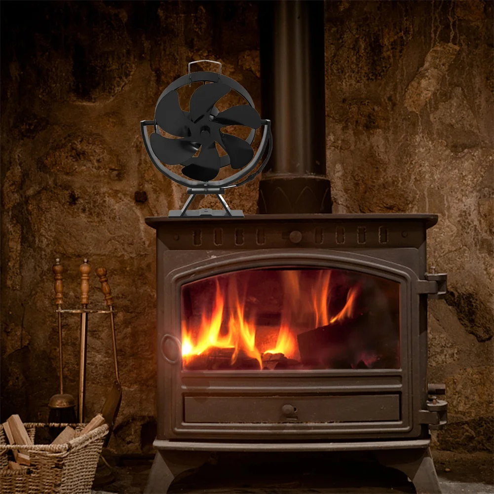 

Indoor Heating Solutions 185*80*215mm Heat Powered Stove Fan Burner Wood Burner Fan Anodized Aluminum Construction