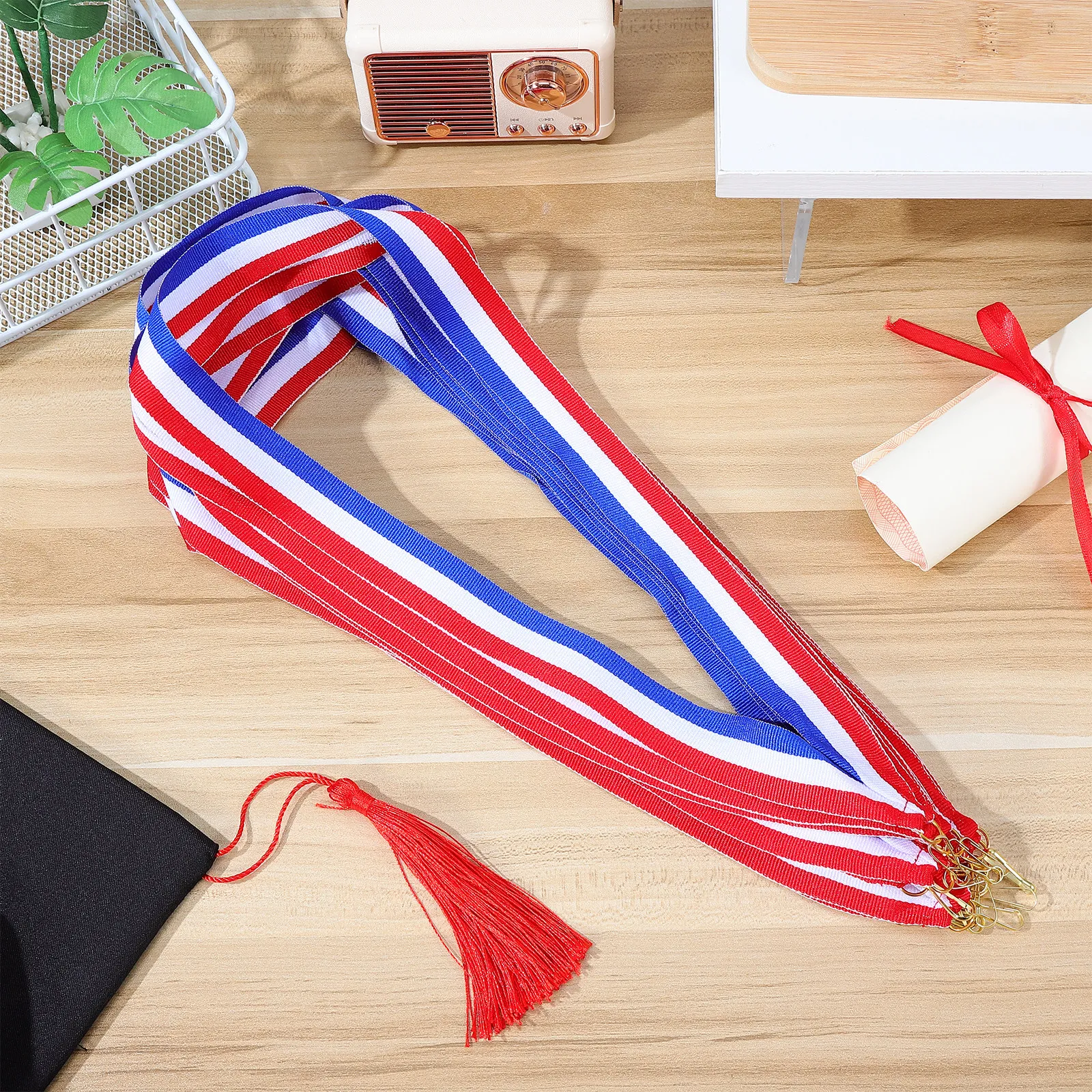 

20Pcs Sports Meeting Medal Lanyard Multi-Function Neck Ribbon with Snap Clips Medal Hanging Lanyard for Competitions Parties