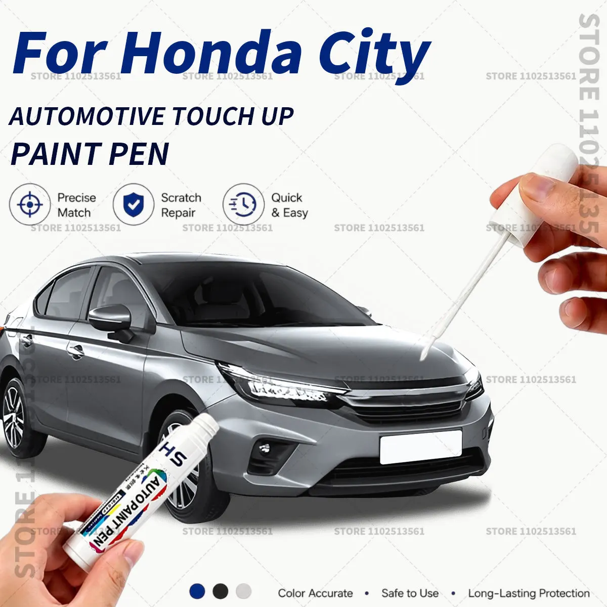 

For Honda City White Black Blue Professional Car Touch Up Paint Pen Scratch Repair Paint Brush for Automotive Paint Restoration