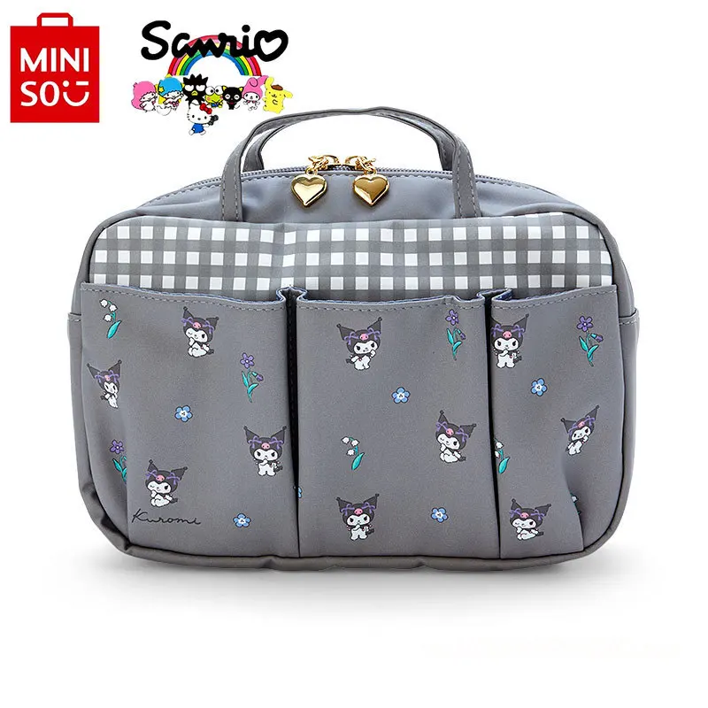 MINISO-Bolso de mano multifuncional para mujer, bolsa de maquillaje de alta calidad, a la moda, con dibujos animados, de gran capacidad