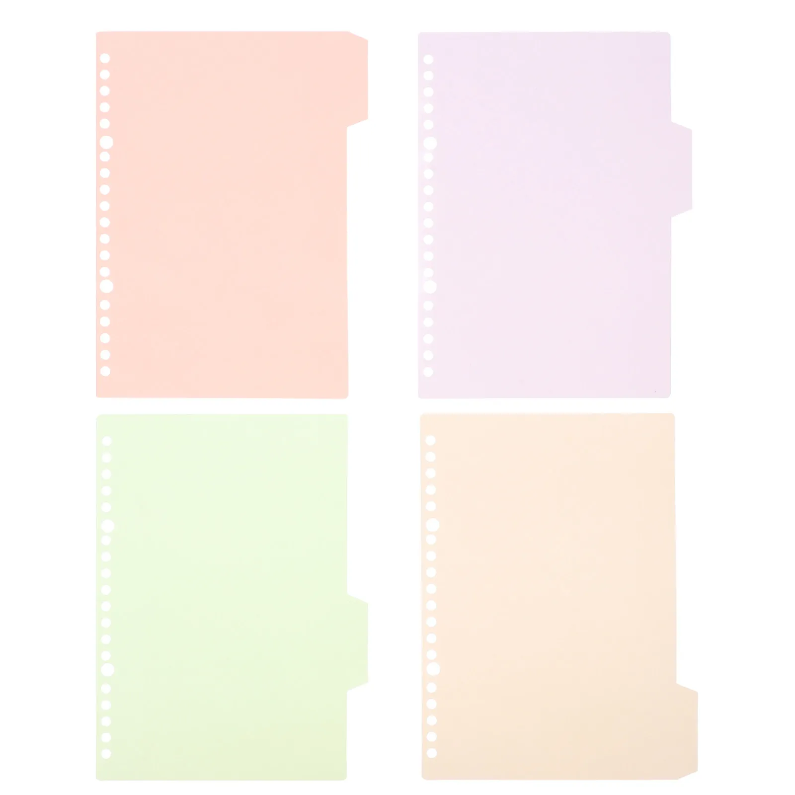 

4Pcs PP Divider Pink Binder Tabs Pastel Folders Multi Subject Organizer Notebook Folder Pockets Office School Light Pink Binder