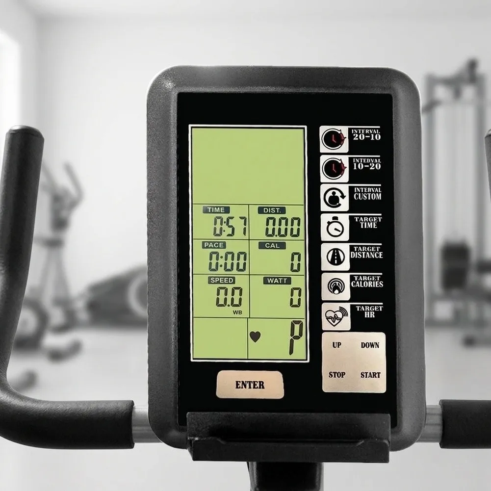 Exercise Bike LCD Monitor Console with Heart Rate Tracking for Speed Distance Time Calories and Power Readings