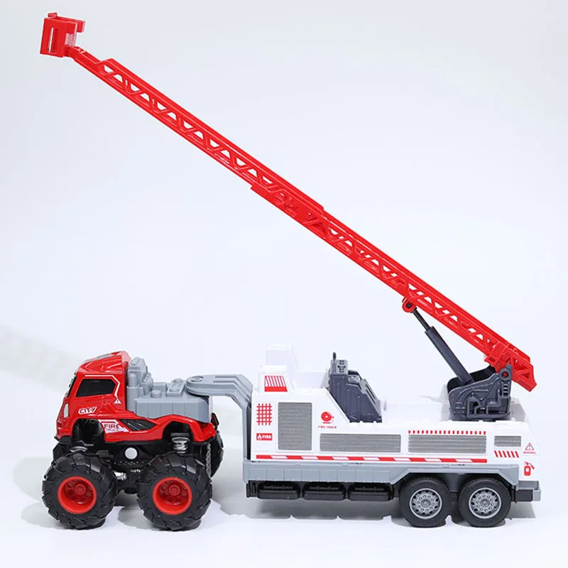 1: 50 alloy big wheel fire rescue vehicle model,ladder fire truck toys,children\'s water tanker toys,wholesale