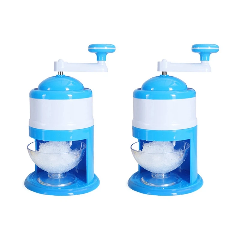 

2Piece Manual Ice Crusher Home Use Ice Shaver And Snow Cone Machine Summer Maker Ice Crushing Breaker Tool Blue