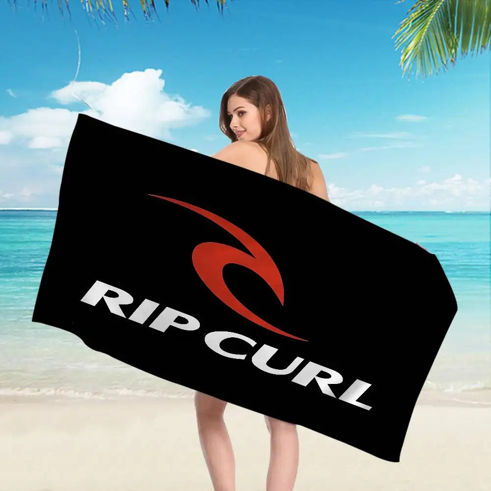 Toalha de Praia de Microfibra com Logo R-Rip C-Curl, Absorvente e Macia, Ideal para Escalada, Yoga, Praia, Natação e Corrida