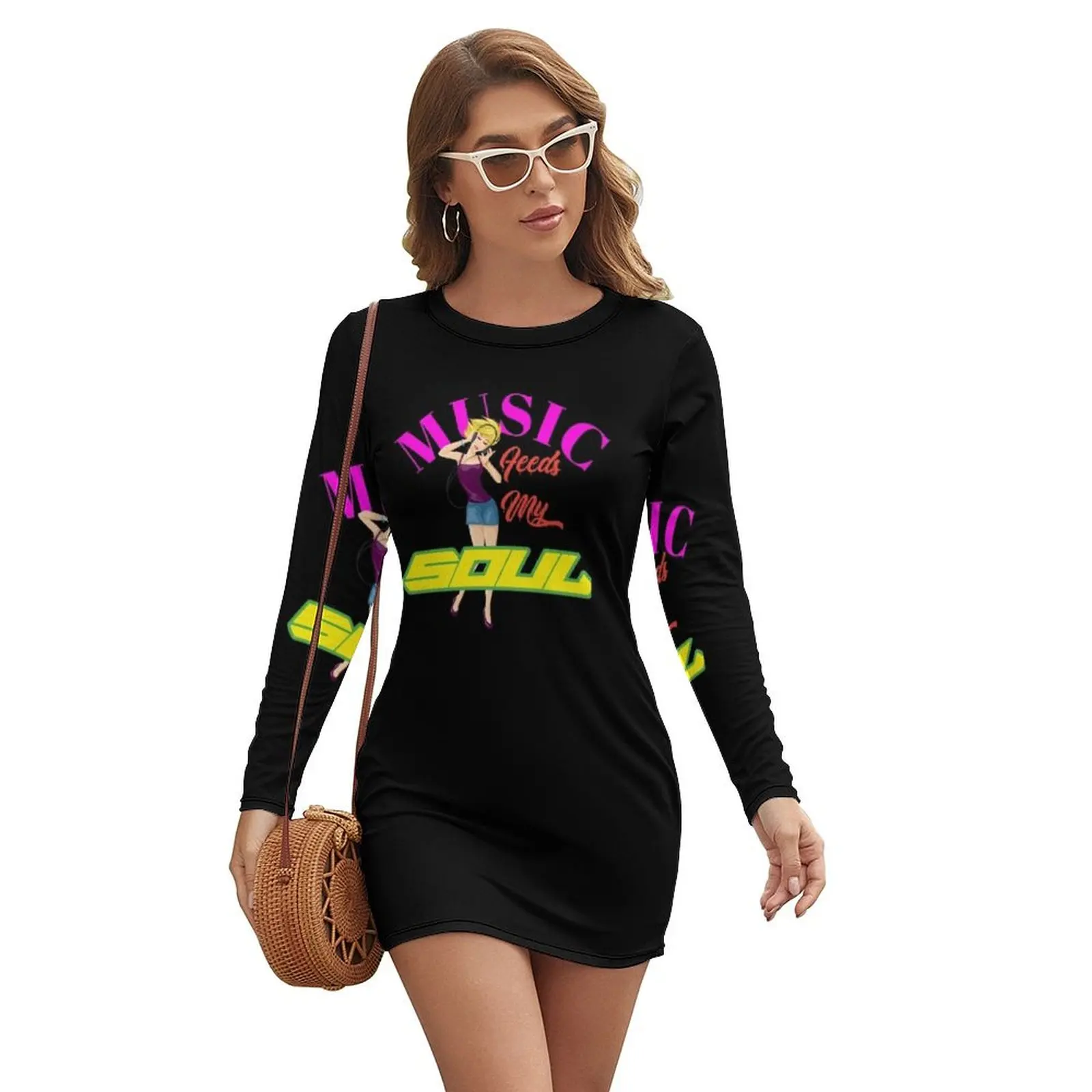 

Music feeds my soul for music lovers Long-sleeved Dress dress cocktail dresses