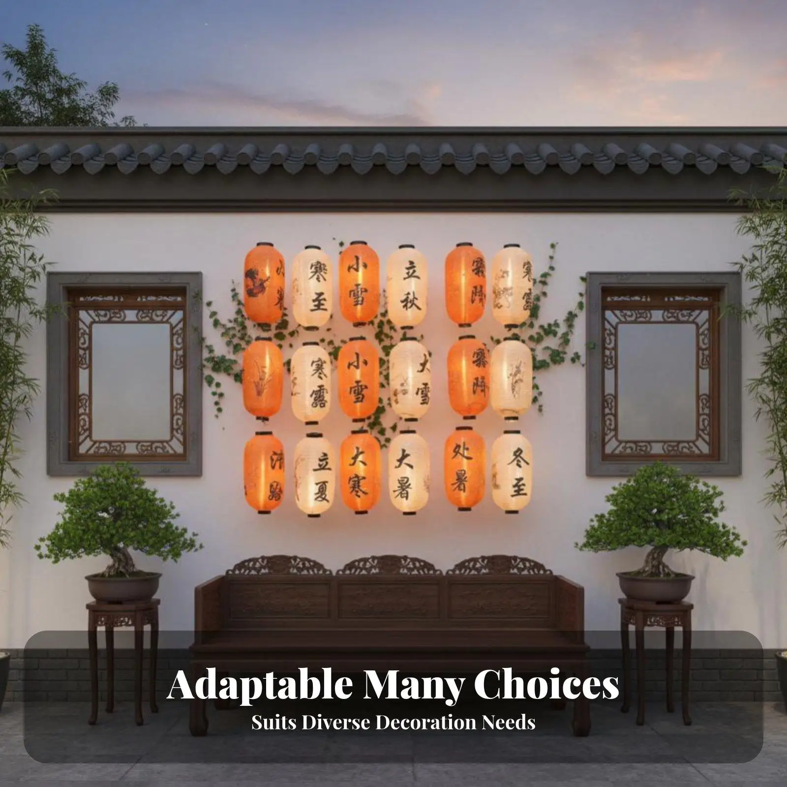 Traditional Chinese Solar Terms Lantern Hand Sewn Folk Art Outdoor Waterproof for Festival Market Street Decoration
