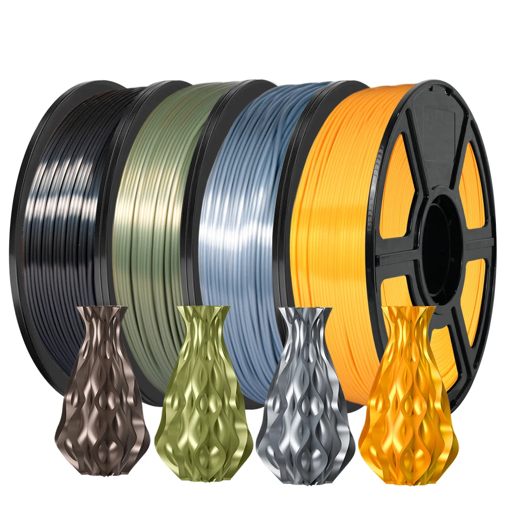 

Silk Filament PLA 1.75mm 1kg/500g/250g 3D Printer Filament For Printing Toys Shiny Smooth PLA+ Gold Silver Red Blue High Speed
