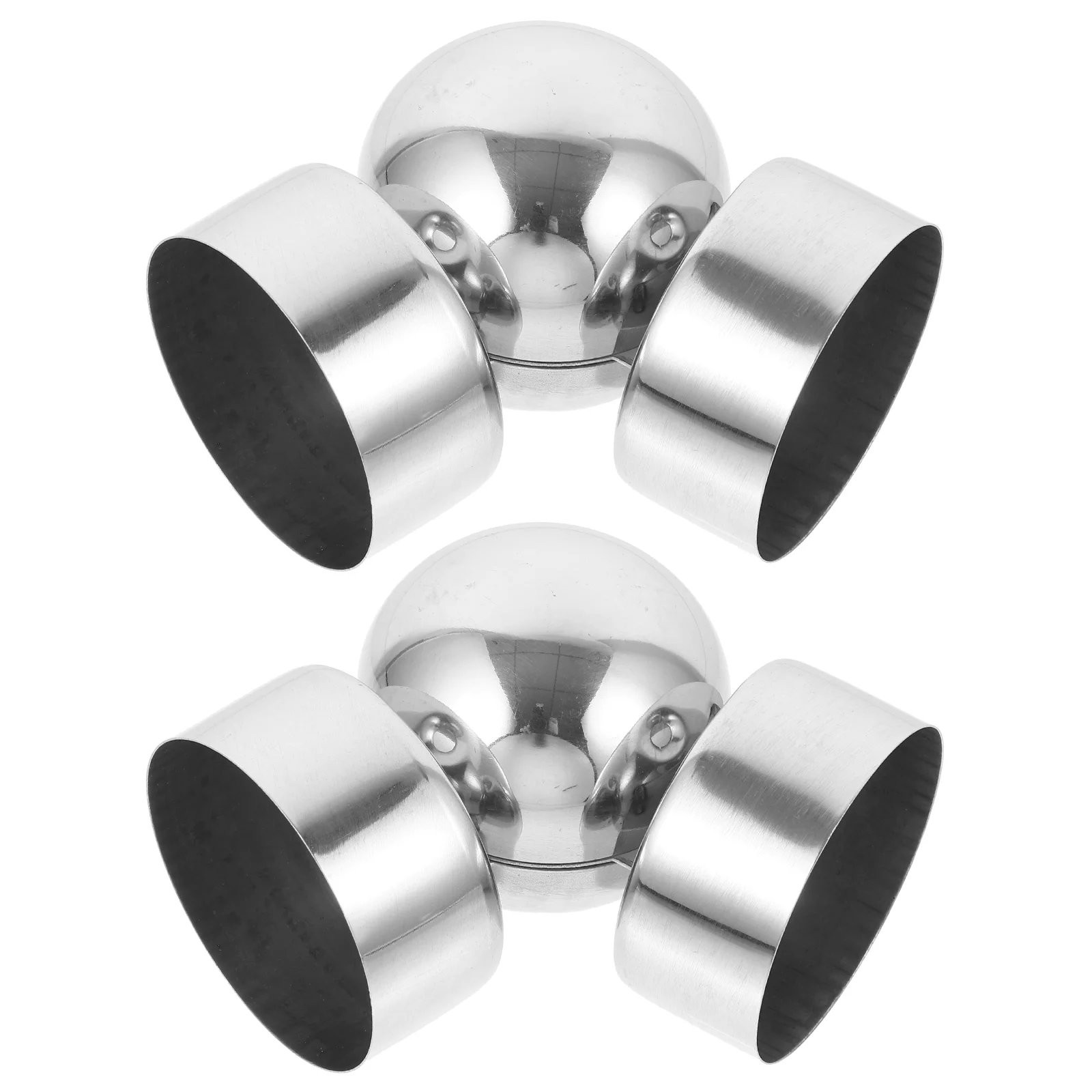 2 Pcs Stair Handrail End Plugs Caps Metal Accessories Stairway Covers Stainless Steel Parts