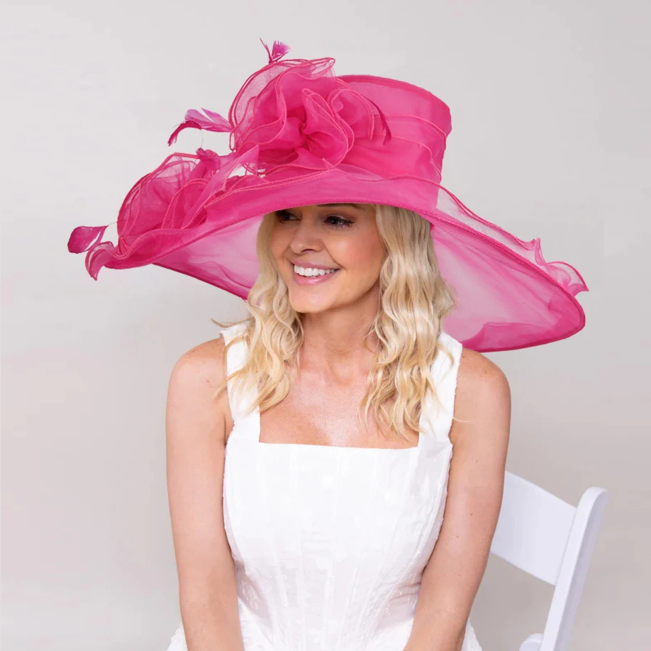 Women Church Hats 2024 Luxury British Top Hats for Elegant Women for Sun Beach Hat Kentucky Tea Party Derby Hats S10-3609