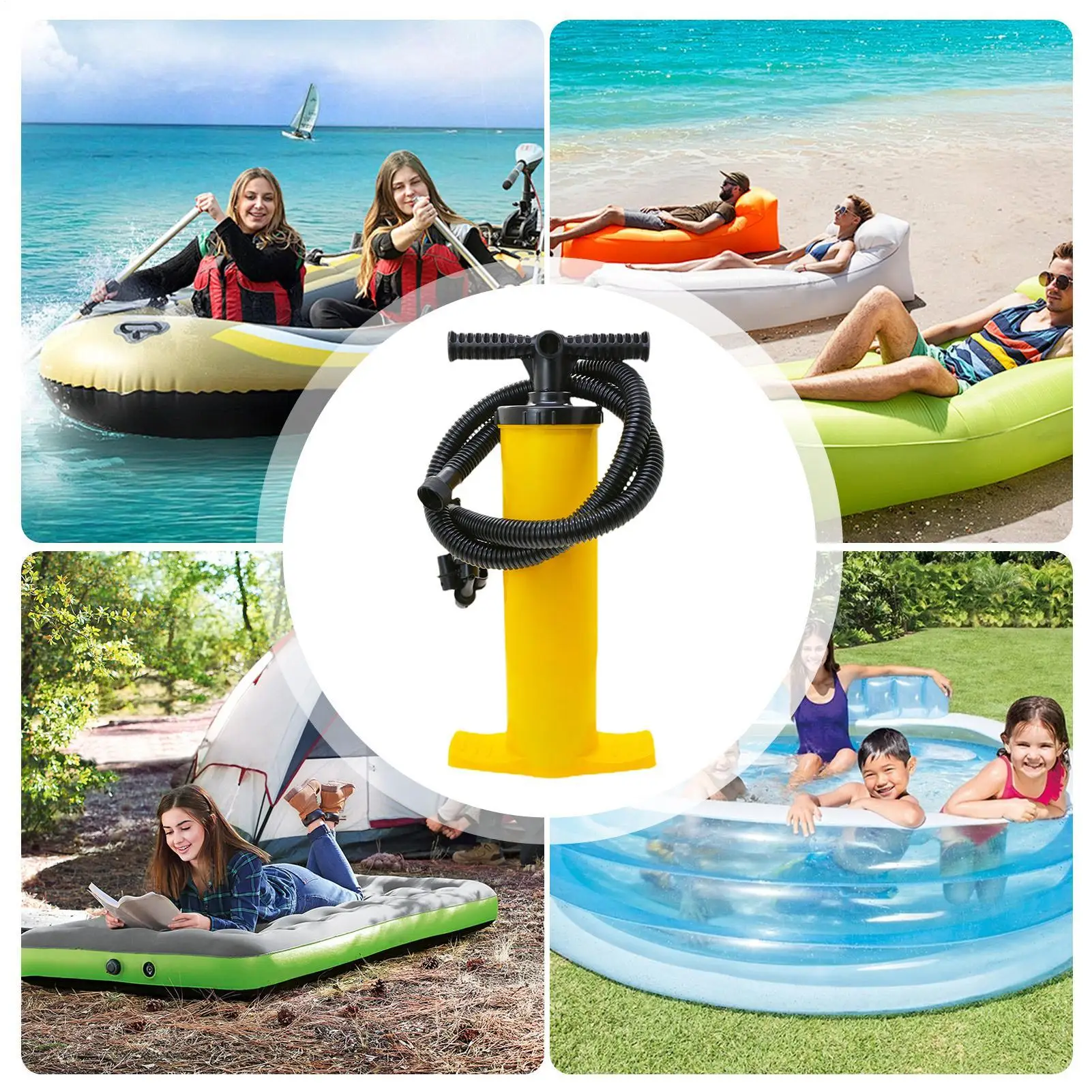 

Two-way Manual Pump for Inflatable Kayak Bed Pool Sofa Tent Multifunctional Hand Pump Wear-Resistant Hand Pump for Air Cushion